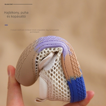 Gyermek szandál nyárra, légáteresztő hálós felsőrész, Velcro-zárás, gumitalp, 12–36 hónapos korcsoportnak