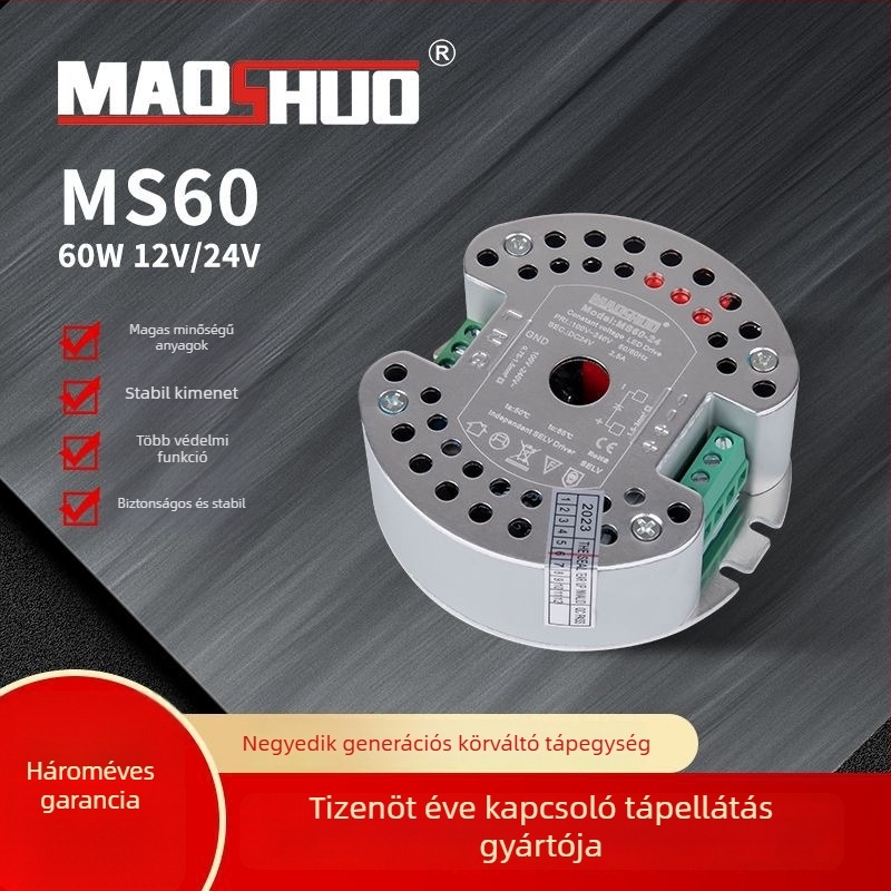 24V LED szalaghoz tartozó tápegység, kapcsolóüzemű, IP20, 92% hatékonyság