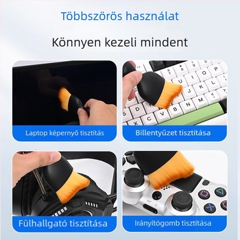 Számítógép tisztító ecset, puha mikroszálas sörtékkel, notebook billentyűzetéhez és kijelzőhöz, antistatkus