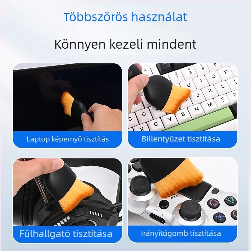 Számítógép tisztító ecset, puha mikroszálas sörtékkel, notebook billentyűzetéhez és kijelzőhöz, antistatkus