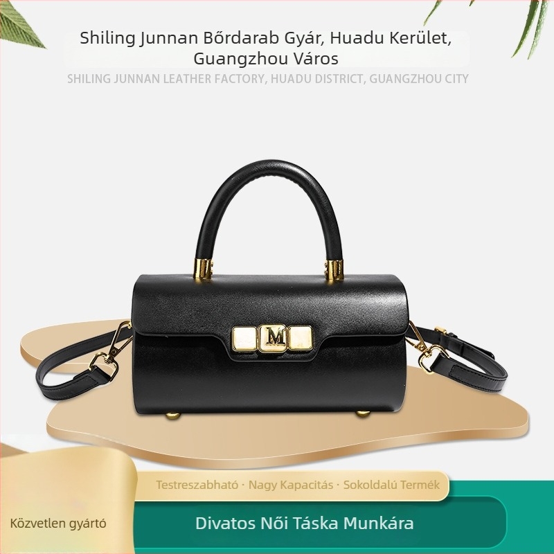 Junnan PU Kis négyzet alakú táska | városi minimalist stílus, fedélzárás, hengeres alak