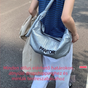 Női vászon táska dumpling-stílusban, cipzárral, poliészter béléssel, telefonszseb