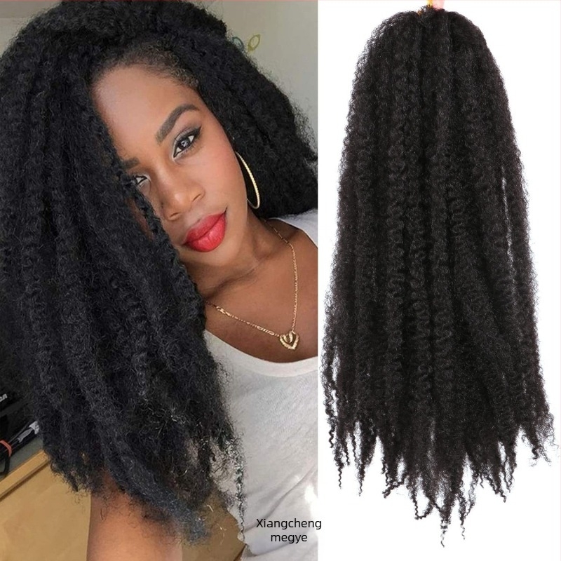 Afro kinky curly dreadlock paróka, ponytail stílusú, magas hőmérsékletű szálból készült