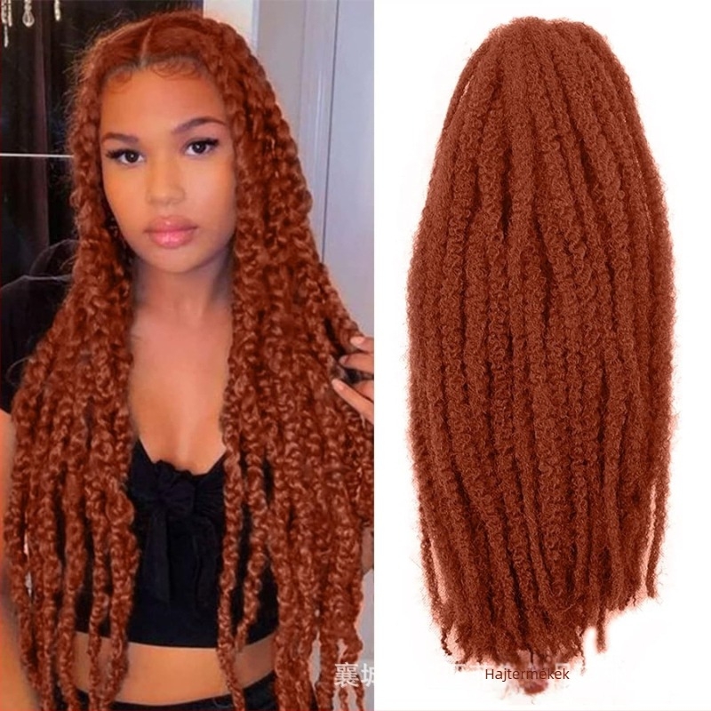 Afro kinky curly dreadlock paróka, ponytail stílusú, magas hőmérsékletű szálból készült