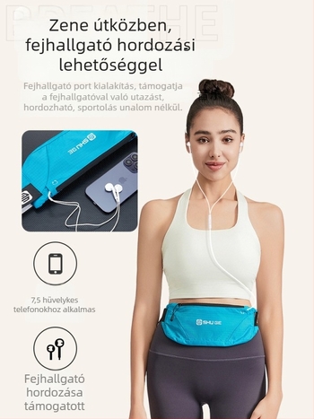 Nylonból készült sportöv, könnyű, légáteresztő, nagy kapacitású, telefontartó zsebbel, uniszex, kültéri futáshoz