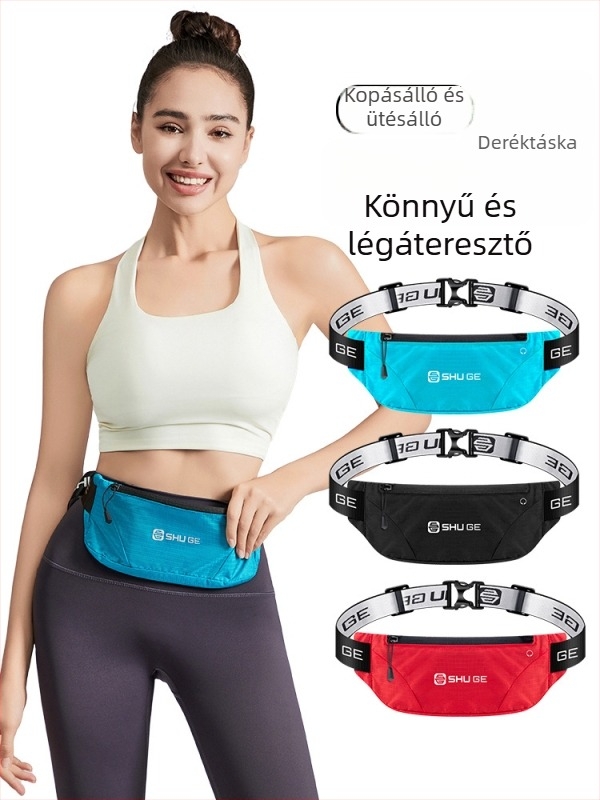 Nylonból készült sportöv, könnyű, légáteresztő, nagy kapacitású, telefontartó zsebbel, uniszex, kültéri futáshoz
