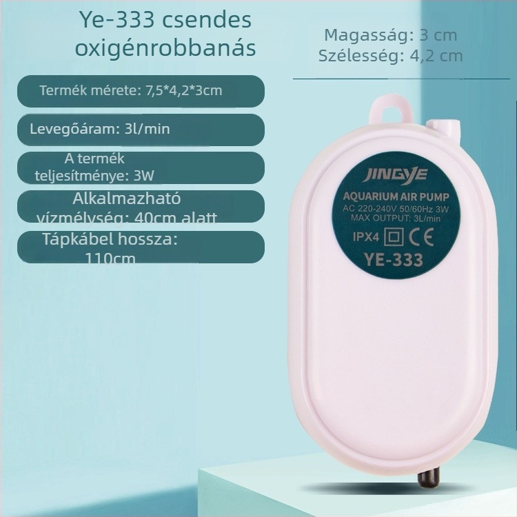 Jingye akvárium oxigénpumpa - dupla nyílású, energiatakarékos és csendes