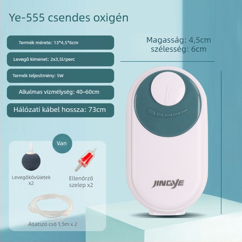 Jingye akvárium oxigénpumpa - dupla nyílású, energiatakarékos és csendes