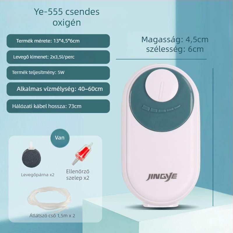 Jingye akvárium oxigénpumpa - dupla nyílású, energiatakarékos és csendes