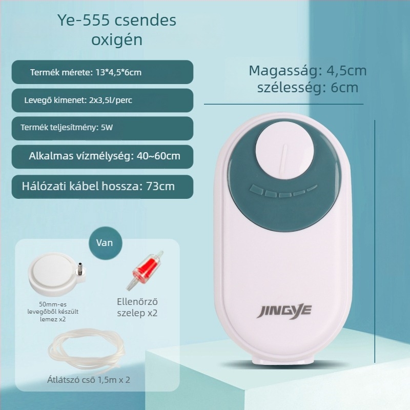 Jingye akvárium oxigénpumpa - dupla nyílású, energiatakarékos és csendes