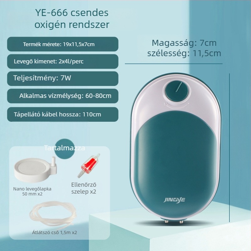 Jingye akvárium oxigénpumpa - dupla nyílású, energiatakarékos és csendes