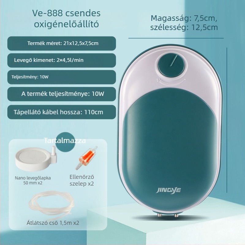Jingye akvárium oxigénpumpa - dupla nyílású, energiatakarékos és csendes
