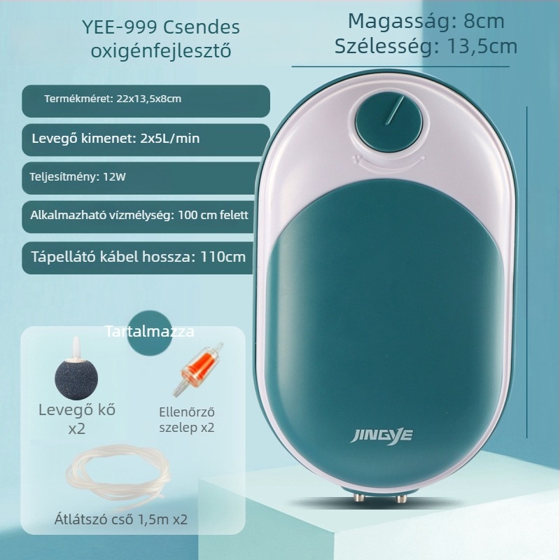 Jingye akvárium oxigénpumpa - dupla nyílású, energiatakarékos és csendes
