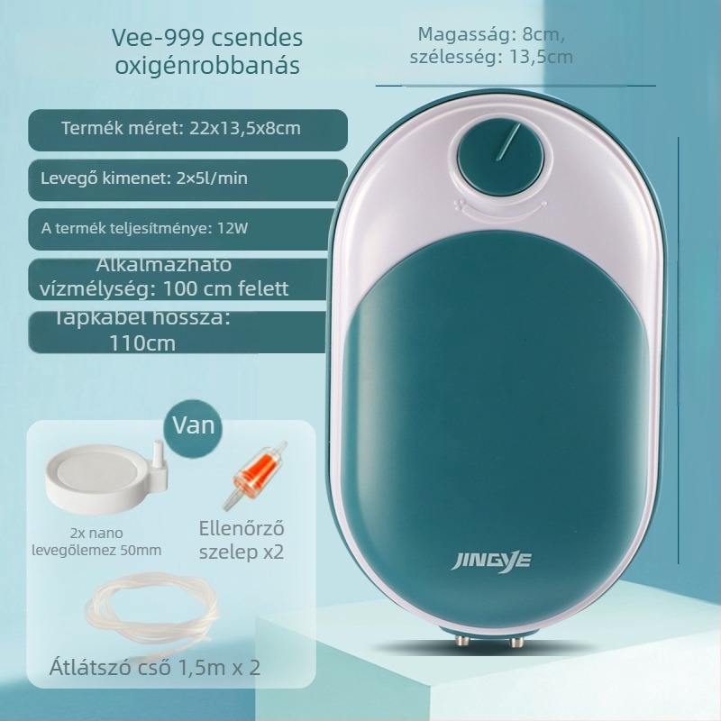Jingye akvárium oxigénpumpa - dupla nyílású, energiatakarékos és csendes