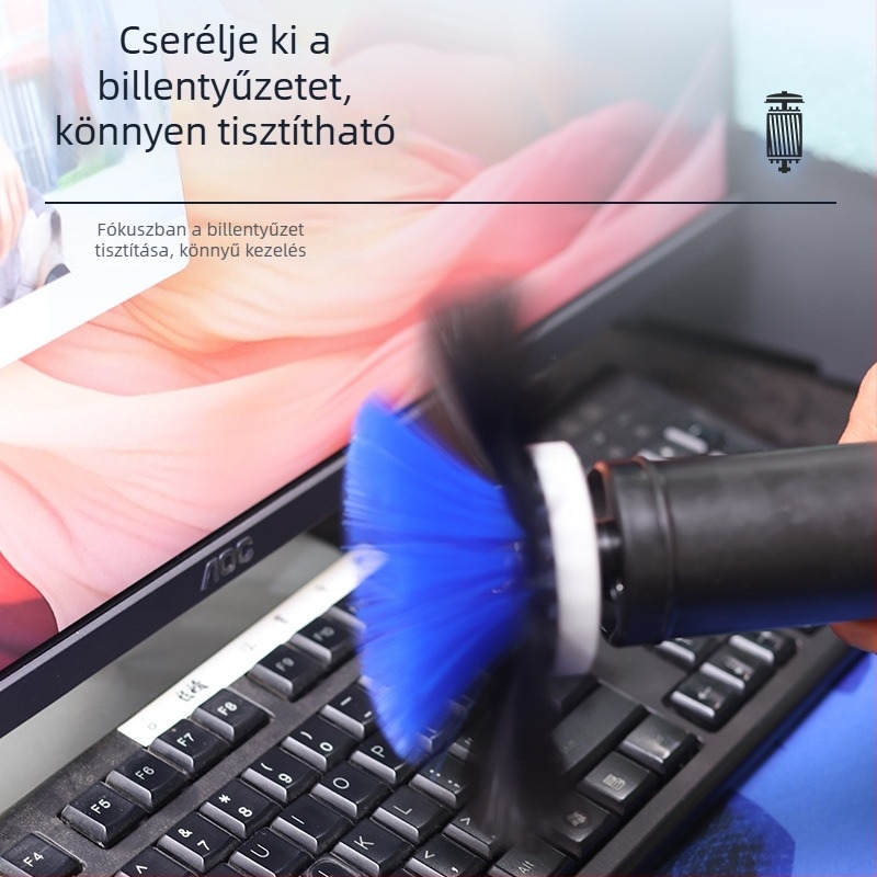 Elektromos billentyűzet-kefe a billentyűzet közötti rések alapos tisztítására, YM003 modell, Yuming Electric márka; kompatibil notebookokkal és számítógépekkel; logónyomtatás elérhető.
