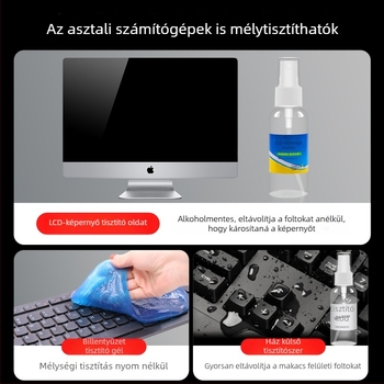 Kilenc darabos számítógép-tisztító készlet: képernyőtisztító, notebook burkolat tisztító, billentyűzet tisztító eszközök – Modell: Qjj-003; Márka: Tide competition; Kompatibilis a 21789048979