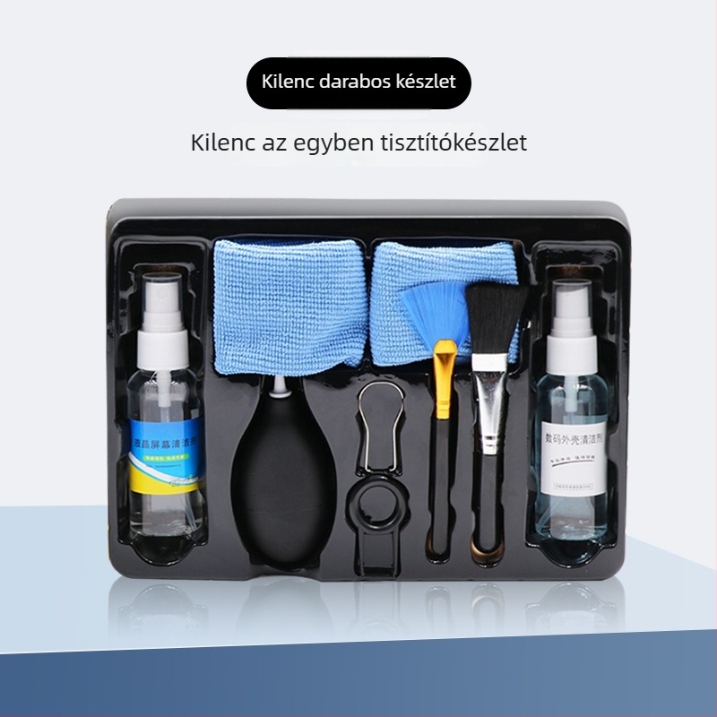 Kilenc darabos számítógép-tisztító készlet: képernyőtisztító, notebook burkolat tisztító, billentyűzet tisztító eszközök – Modell: Qjj-003; Márka: Tide competition; Kompatibilis a 21789048979