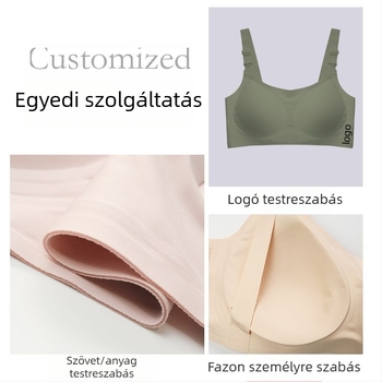 Szoptatós melltartó drót nélküli, európai stílus, oldalsó tartás és emelés, kényelmes és diszkrét, anyaga nylon+spandex, bélés nylon, rögzített dupla vállpántok, vékony formázott kosarak, hátul négy horoggal záródik