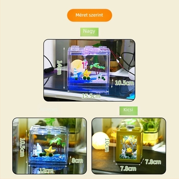 Mini tengeri mikro tájkép labdája – mikro táj egy ökoüvegben, DIY diatom, asztali dekoráció, ajándék; Anyag: textil; Díszítés: flocking; Fajta: Turtle back; Magasság: Egyéb; Cél: Esküvő