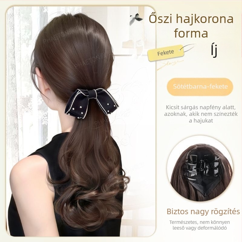 Clip-in Pear Blossom Curl bohajtár paróka — nagy hullámok, szövött kivitel, anyag: magas hőmérsékletű selyem, modell: Clip-in Pear Blossom Curl, nem festhető