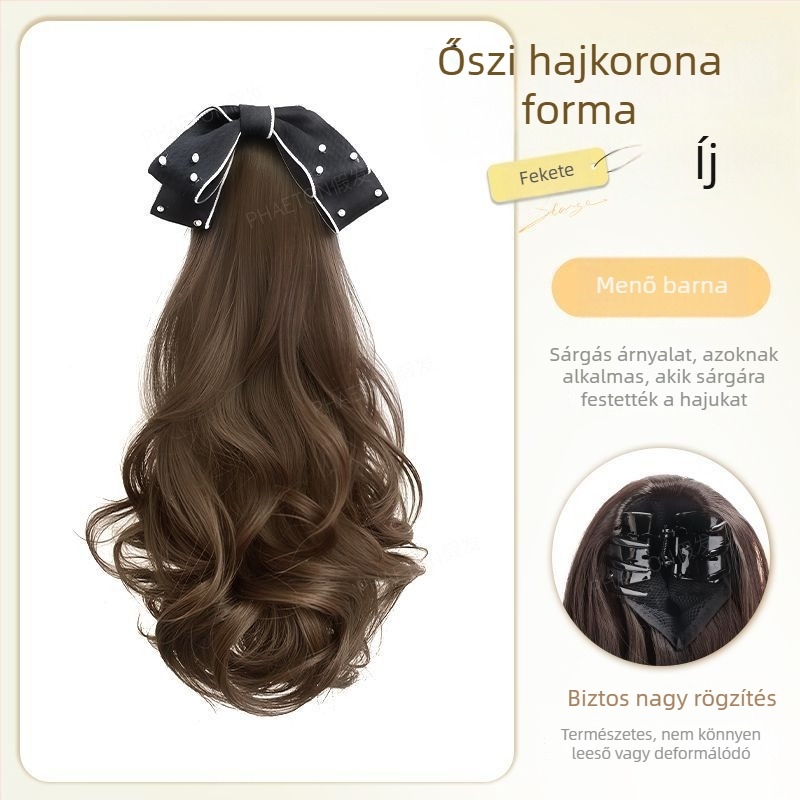 Clip-in Pear Blossom Curl bohajtár paróka — nagy hullámok, szövött kivitel, anyag: magas hőmérsékletű selyem, modell: Clip-in Pear Blossom Curl, nem festhető