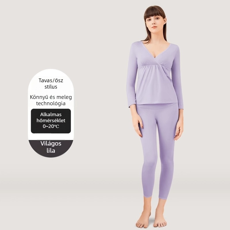 Szoptatós kismama szett: felső és nadrág Modal anyagból, hosszú ujjú, ősz 2024, 30–50% Modal szál