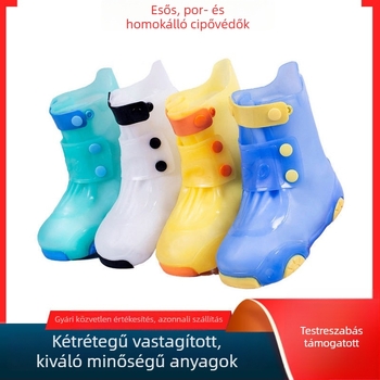 Vízálló cipővédő, csúszásmentes, dupla rétegű talppal, homokálló, szilikonvastagított kivitel, felnőtteknek és gyerekeknek