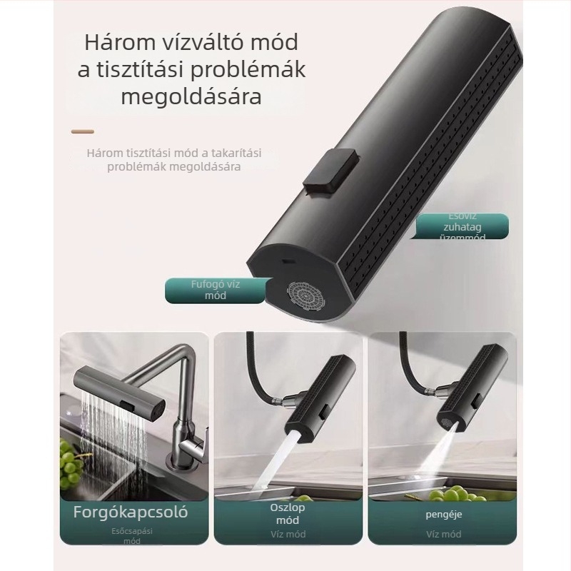 Rozsdamentes acél konyhai mosogató csapok zöldségmosáshoz, forgatható, meleg és hideg víz, kerámiás patronos szelep, 0,1-0,9 MPa, 0-90°C, függőleges felszerelés