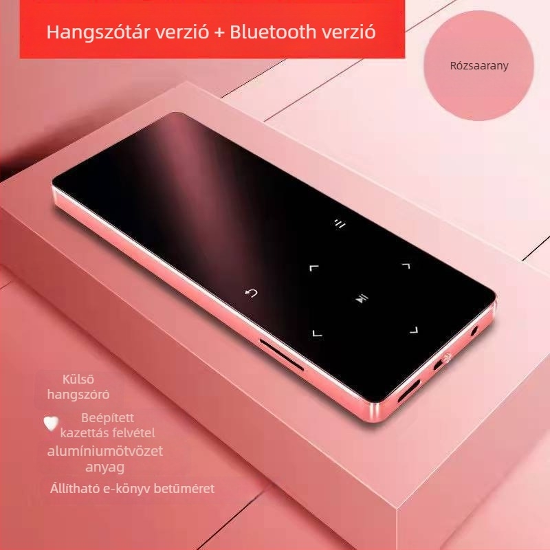 Bluetooth MP4 lejátszó érintőképernyővel, MP3/MP4 lejátszás, e-könyv olvasó, ébresztőóra