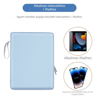 iPad táblagép táska poliészter anyagból, belső zseb, kopásálló és ütésálló, cipzáros nyitás, puha fogantyú