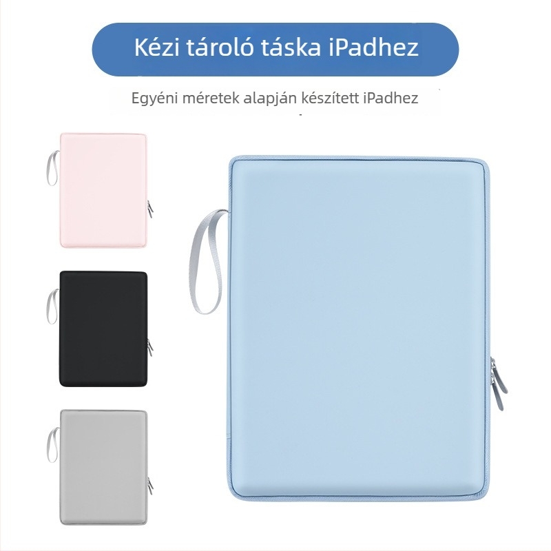 iPad táblagép táska poliészter anyagból, belső zseb, kopásálló és ütésálló, cipzáros nyitás, puha fogantyú