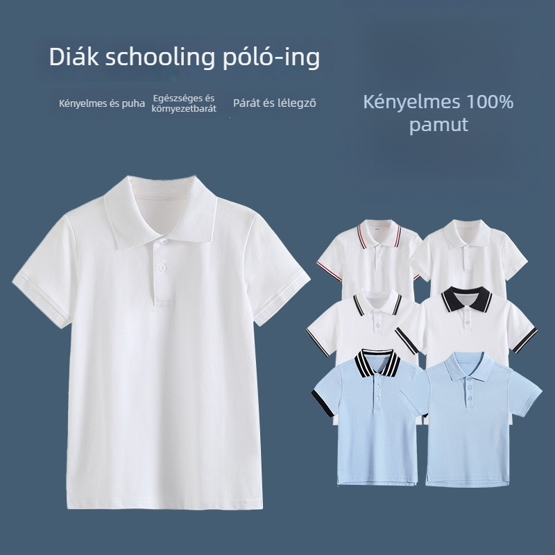 Iskolai polo (pamut; uniszex; nyár 2025; középiskolásoknak 8 év felett)