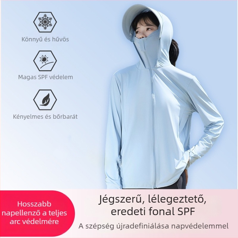 Kapucnis napvédő kültéri dzseki, légáteresztő nylon 81-95%, horgászathoz