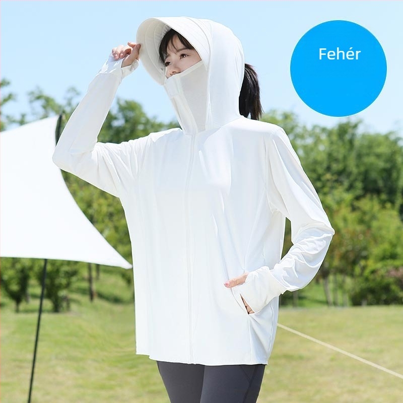 Kapucnis napvédő kültéri dzseki, légáteresztő nylon 81-95%, horgászathoz
