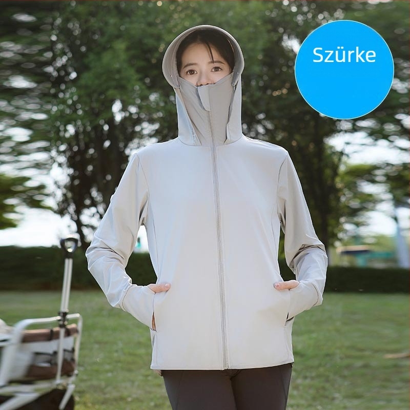 Kapucnis napvédő kültéri dzseki, légáteresztő nylon 81-95%, horgászathoz