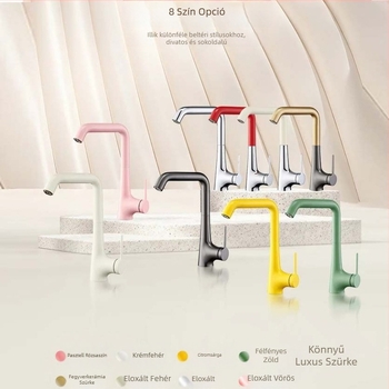 Konyhai csaptelep – sárgaréz, kihúzható, keverő, kerámia szeleppel, egykezes, modell 1896