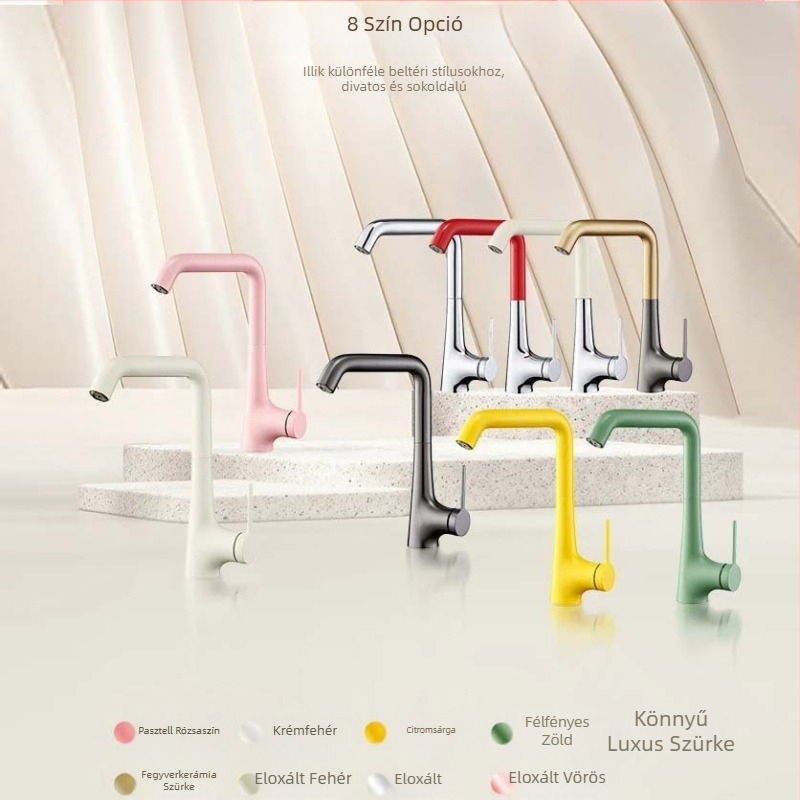 Konyhai csaptelep – sárgaréz, kihúzható, keverő, kerámia szeleppel, egykezes, modell 1896