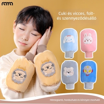 Gyerekeknek szóló flanel karvédők – cartoon minta, anti-szennyeződés, ősz-tél, hímzett