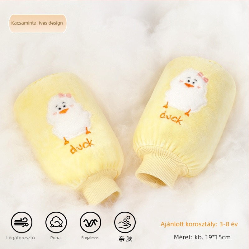 Gyerekeknek szóló flanel karvédők – cartoon minta, anti-szennyeződés, ősz-tél, hímzett