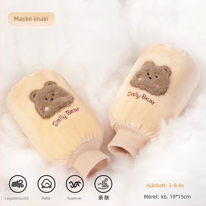 Gyerekeknek szóló flanel karvédők – cartoon minta, anti-szennyeződés, ősz-tél, hímzett