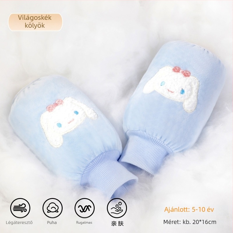 Gyerekeknek szóló flanel karvédők – cartoon minta, anti-szennyeződés, ősz-tél, hímzett