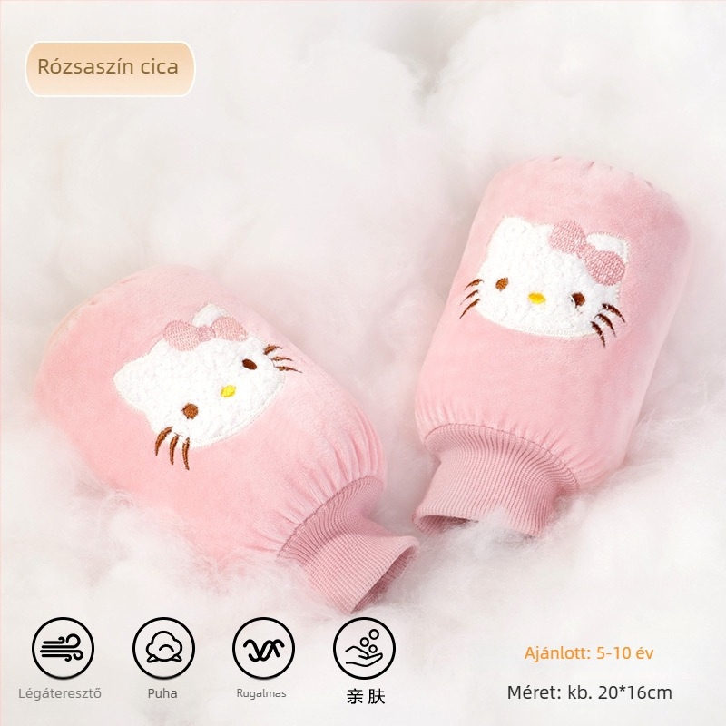 Gyerekeknek szóló flanel karvédők – cartoon minta, anti-szennyeződés, ősz-tél, hímzett