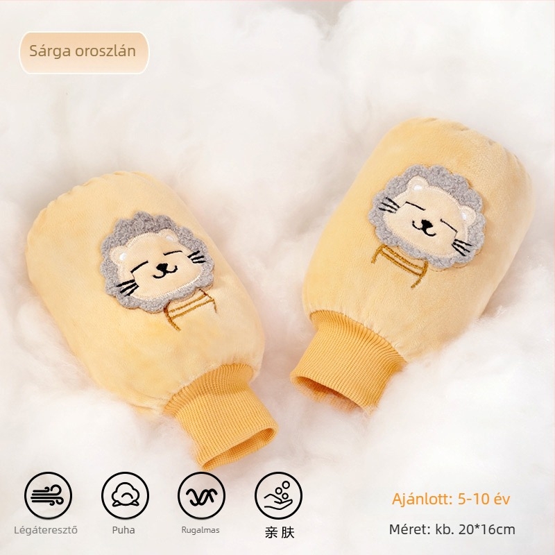 Gyerekeknek szóló flanel karvédők – cartoon minta, anti-szennyeződés, ősz-tél, hímzett