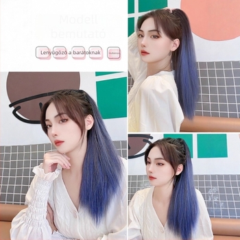 Női paróka lófarokkal, hosszú egyenes haj, hőálló rostok, rögzítési mechanizmus, festhető és dauerolható