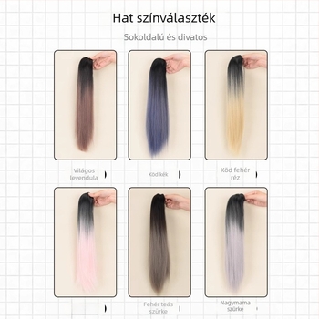 Női paróka lófarokkal, hosszú egyenes haj, hőálló rostok, rögzítési mechanizmus, festhető és dauerolható