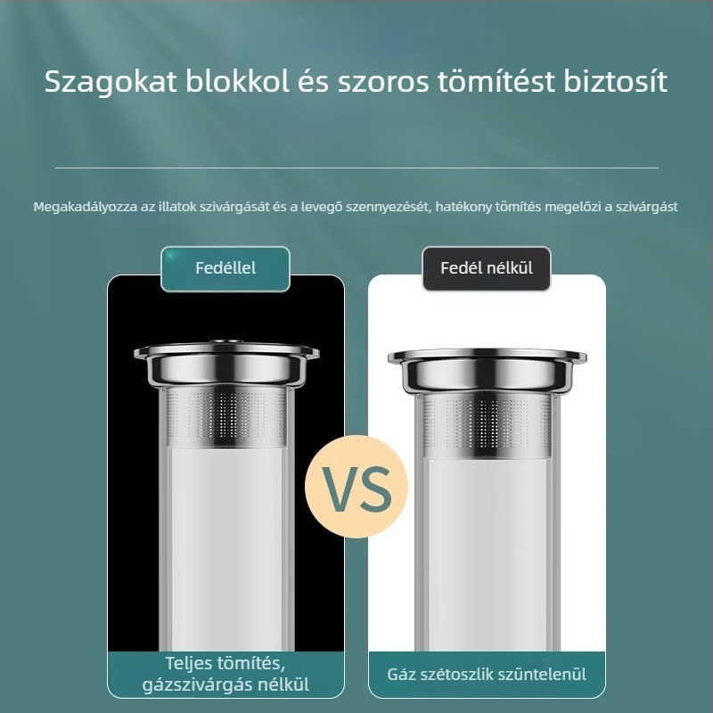 Konyhai mosogató dugó rozsdamentes acélból, univerzális illeszkedés, szabványos modell, modern minimalista kialakítás