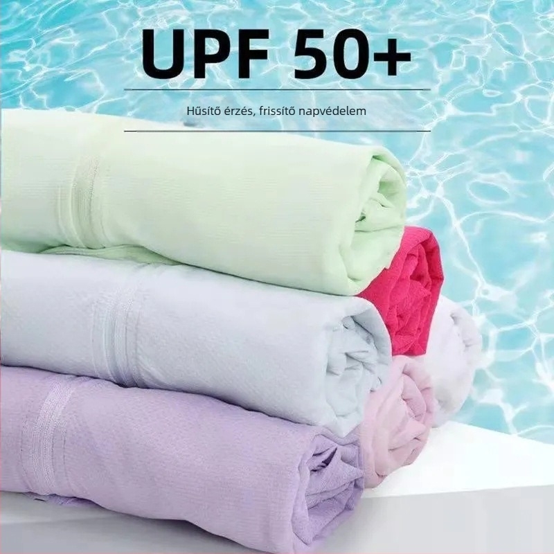 Női nyári Ice Silk kapucnis vékony kabát, könnyű, hosszú ujjú, UV védelem UPF50+