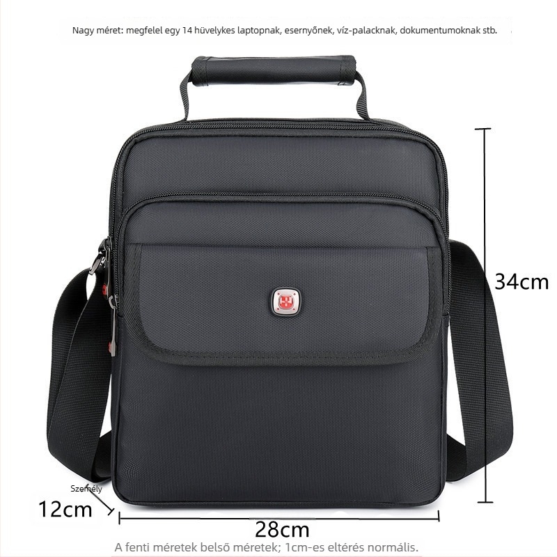 Swiss Army Knife üzleti táska – Oxford anyag, egyszínű, belső nylon bélés, vízálló és kopásálló, vágásálló, üzleti utazásokhoz