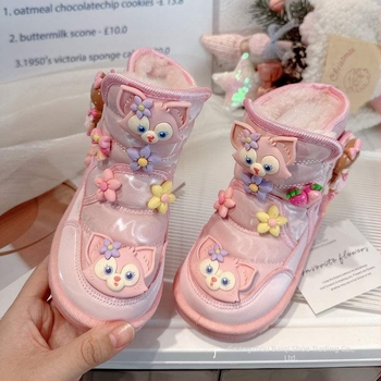Lányok bokacsizmái, vízálló, csúszásmentes talppal, mikrofiber felsőrész, fleece bélés, 1–3 éveseknek