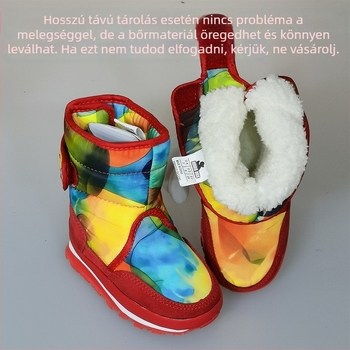 Lányoknak szánt havas csizma, meleg fleece bélés, textil felsőrész, gumírozott talp